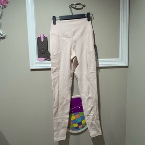 Glyder Women's Light orange and white striped‎ Leggings